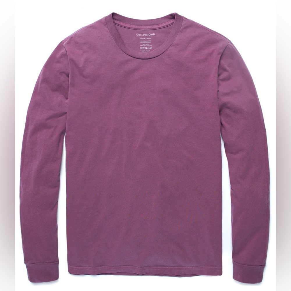 Outerknown Stinson L/S Tee - Plum / XL